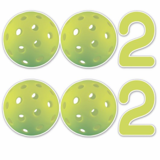 Pickleball 002 green 2 in 1 シール (正面)