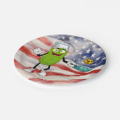 Pickleball 4th 7月Independence Day America ペーパープレート (アングル)