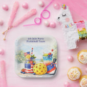 Pickleball 4th July Party Independence Day  ペーパープレート (パーティー)