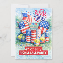 PICKLEBALL 4th of July Pickleball Party Invitation 招待状