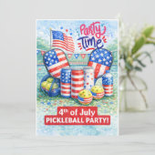 PICKLEBALL 4th of July Pickleball Party Invitation 招待状 (スタンド正面)