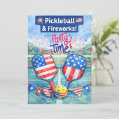 PICKLEBALL 4th of July Pickleball Party Invitation 招待状 (スタンド正面)