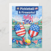 PICKLEBALL 4th of July Pickleball Party Invitation 招待状 (正面/裏面)