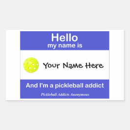 Pickleball Addicts匿名名タグ 長方形シール