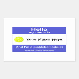Pickleball Addicts匿名名タグ 長方形シール
