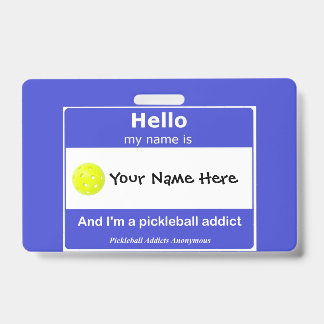 Pickleball Addicts Anonymous NameタグTシャツ バッジ