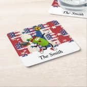 Pickleball Americanが7月4日をテーマに制作 スクエアペーパーコースター (アングル)