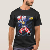 Pickleball American Flag 4th of July Uncle Sam Dab Tシャツ (正面)