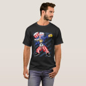 Pickleball American Flag 4th of July Uncle Sam Dab Tシャツ (正面フル)