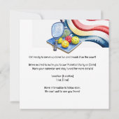 Pickleball American themed  4th July  招待状 (裏面)