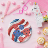 Pickleball  American themed for 4th July  ペーパープレート (パーティー)