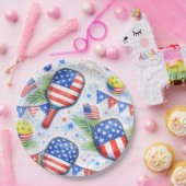 Pickleball  American themed for 4th July  ペーパープレート (パーティー)