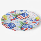 Pickleball  American themed for 4th July  ペーパープレート (アングル)