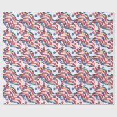 Pickleball  American themed for 4th July  ラッピングペーパー (フラット)