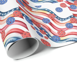 Pickleball  American themed for 4th July  ラッピングペーパー
