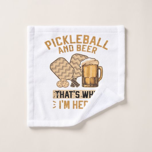 Pickleball and Beer That’s Why I’m Here Funny Pick ウォッシュタオル (ウォッシュタオル)