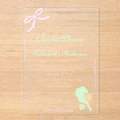 Pickleball and Prosecco Bridal Shower アクリル招待状 (正面)