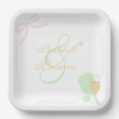 Pickleball and Prosecco Bridal Shower ペーパープレート (正面)