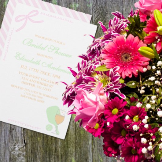 Pickleball and Prosecco Bridal Shower 招待状