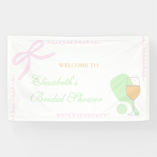 Pickleball and Prosecco Bridal Shower 横断幕 (横)