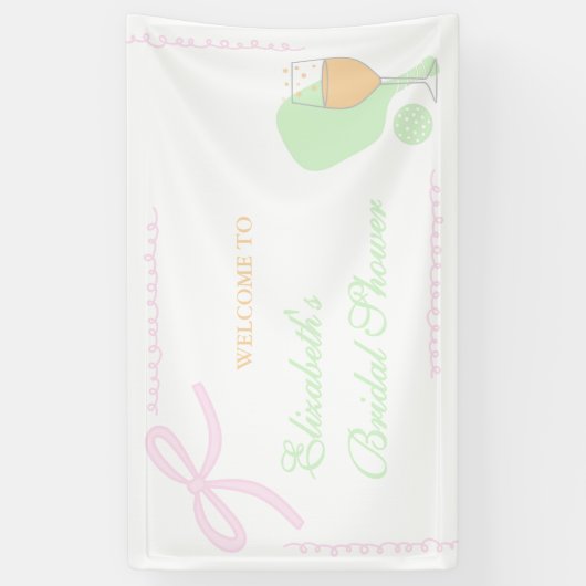 Pickleball and Prosecco Bridal Shower 横断幕 (縦)