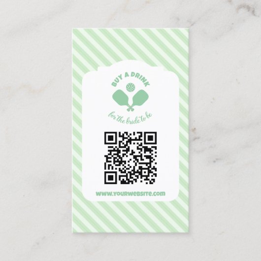 Pickleball Bachelorette Weekend Buy A Drink エンクロージャーカード (正面)