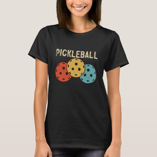 Pickleball Ball Retro Vintage 70's 80's  16 Tシャツ (正面)