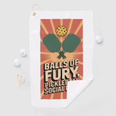 Pickleball Balls Of Fury Social Club ゴルフタオル (インサイチュ)