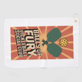 Pickleball Balls Of Fury Social Club ゴルフタオル (横)