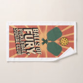 Pickleball Balls Of Fury Social Club ハンドタオル (ハンドタオル)