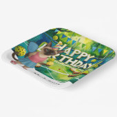 Pickleball Birthday Partyをテーマにした猫好き ペーパープレート (傾斜あり)