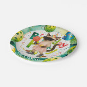 Pickleball Birthday Partyをテーマにした猫好き ペーパープレート (アングル)