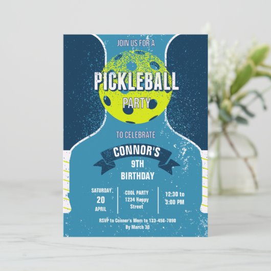 Pickleball Birthday Party Invitation 招待状 (スタンド正面)