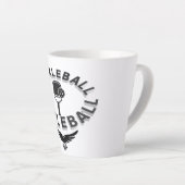 Pickleball black and white mug design カフェラテマグ (右アングル)