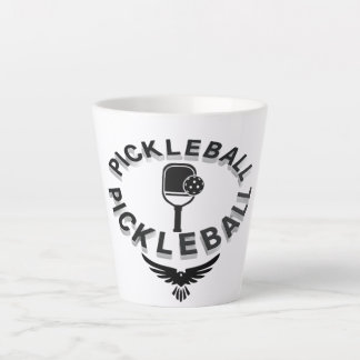 Pickleball black and white mug design カフェラテマグ