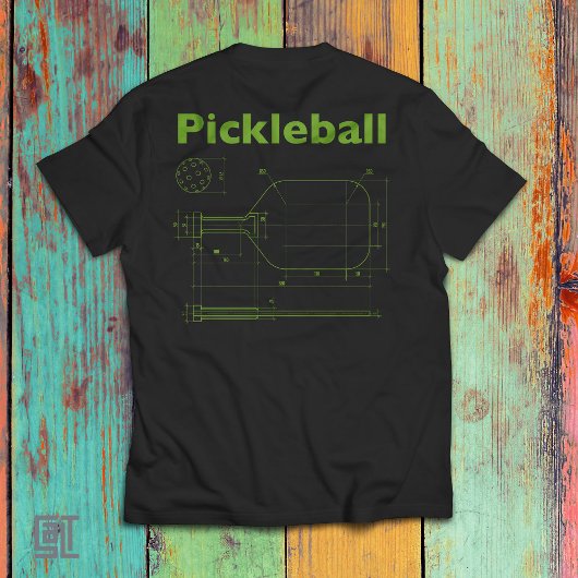 Pickleball Blueprint Paddle Design  Funny Retro Tシャツ
