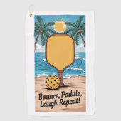 Pickleball Bounce Paddle Laugh Repeat Vacation ゴルフタオル (正面)