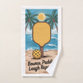 Pickleball Bounce Paddle Laugh Repeat Vacation ハンドタオル (ハンドタオル)