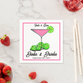 Pickleball Bridal Shower Dinks & Drinks Cosmo スタンダードカクテルナプキン (インサイチュ)