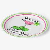 Pickleball Bridal Shower Dinks & Drinks Cosmo ペーパープレート (アングル)
