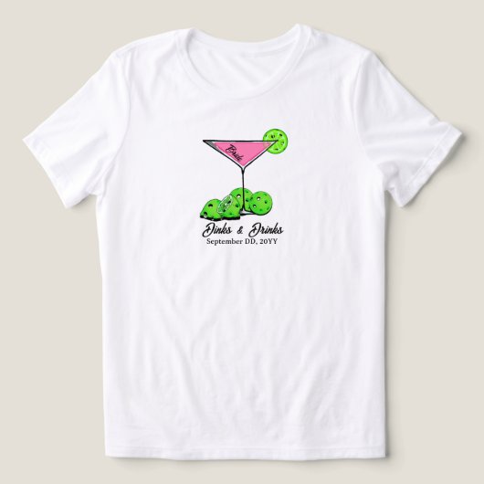 Pickleball Bridal Shower Dinks & Drinks Customized トライブレンドＴシャツ (デザイン正面)