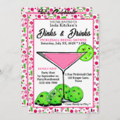 Pickleball Bridal Shower Dinks & Drinks Photo 招待状 (正面/裏面)