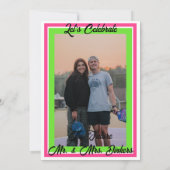 Pickleball Bridal Shower Dinks & Drinks Pink Cosmo 招待状 (裏面)