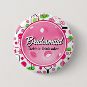 Pickleball Bridal Shower Personalized Swag 缶バッジ (正面)