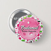 Pickleball Bridal Shower Personalized Swag 缶バッジ (正面&裏面)