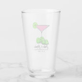 Pickleball Bridal Shower Pink Cocktail Personalize タンブラーグラス (裏面)