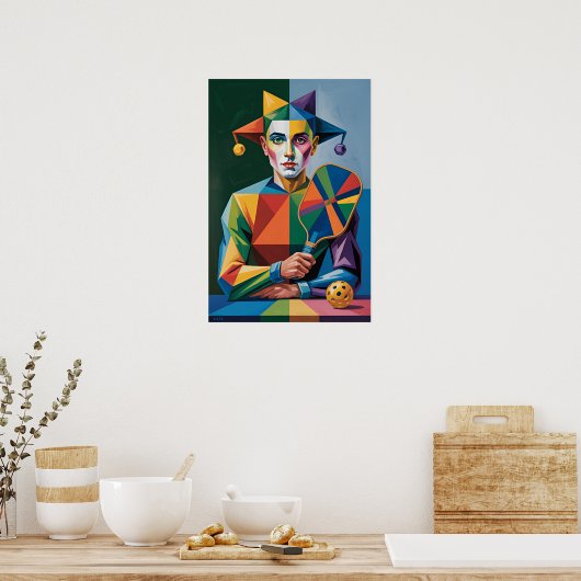 Pickleball Bright Team Jester Paddle Wall Poster ポスター (キッチン)