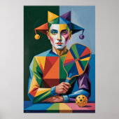 Pickleball Bright Team Jester Paddle Wall Poster ポスター (正面)