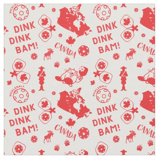 Pickleball Canadaアイコン、カスタムタイルサイズ！ ファブリック (クローズアップ)