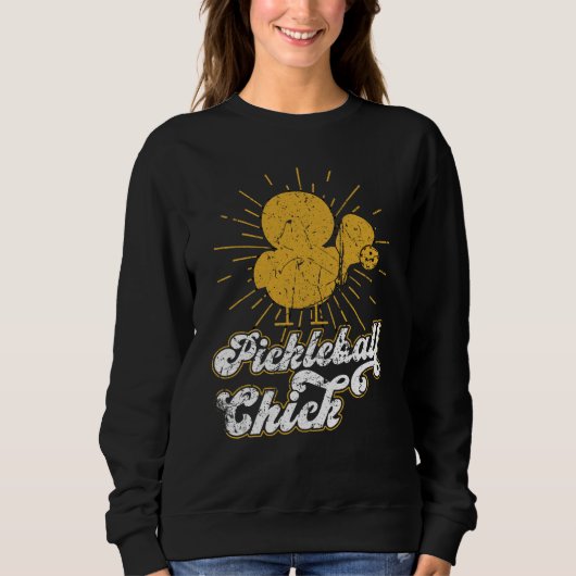 Pickleball Chick Retro Vintage 7 スウェットシャツ (正面)